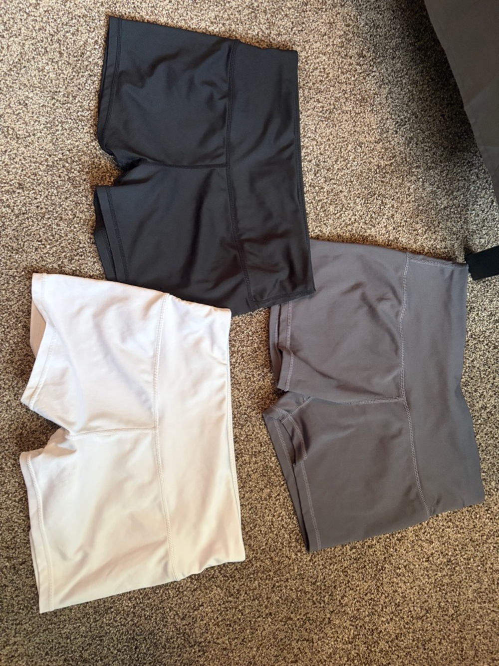 3pairs Women’s Bike Shorts — Black, White & Gray